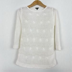 Talbots Women’s Medium Linen Knit 3/4 Sleeve‎ Crewneck Sweater